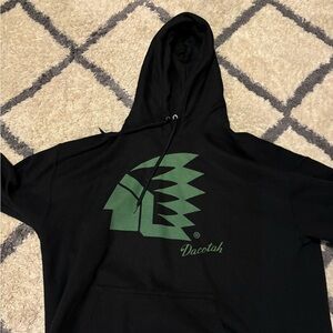 Large Black Grand Forks North Dakota Fighting Sioux Hoodie Hooded Sweatshirt